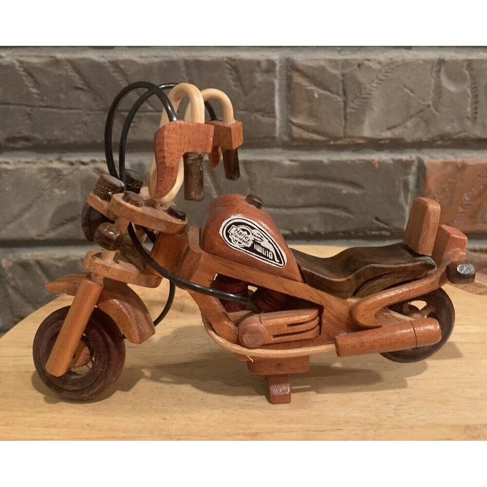 Handcrafted Wooden Harley Davidson Maui Motorcycle 8”x5”